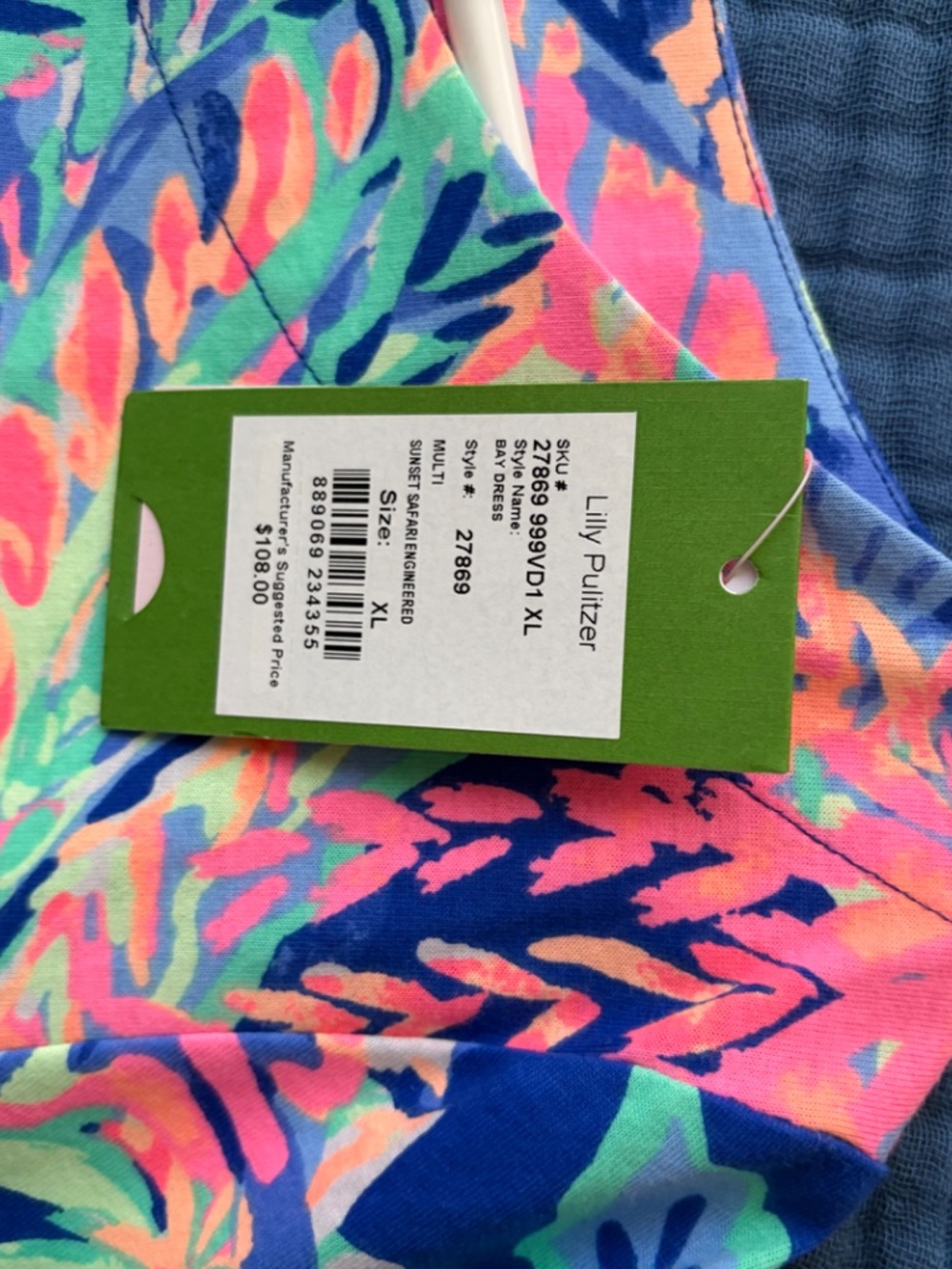 Lilly Pulitzer Navy Multicolor Tropical Print Shift Dress. NWT. - Picture 3 of 4